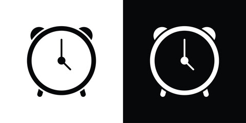 Alarm clock icons symbol for web and mobile filled vector isolated