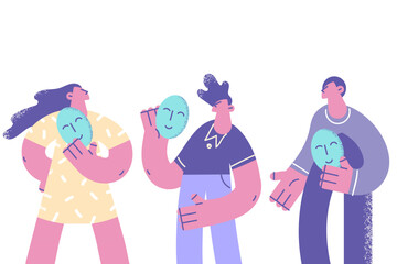Positivity, changing mood emoji concept
