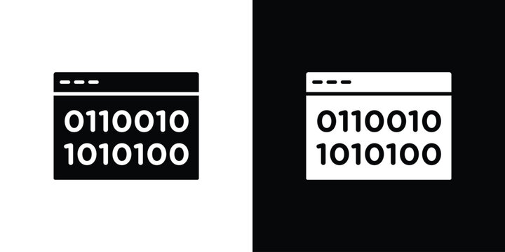 Binary code icons symbol for web and mobile filled vector isolated