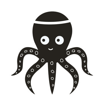 Cute black octopus cartoon vector images & illustrations 