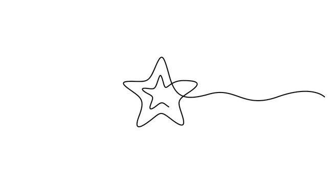 Christmas star icon continuous one line drawing 4k animation video