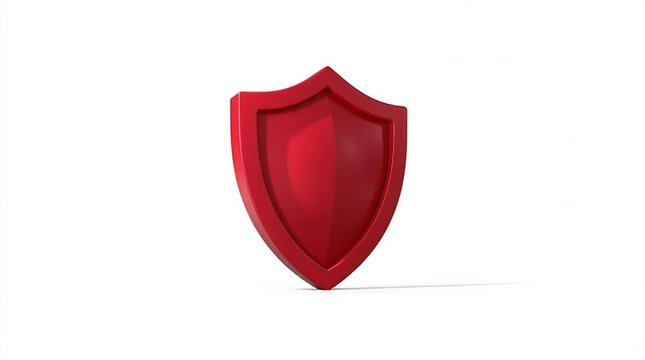 Cyber security safety shield in minimalistic style. 3d vector illustration. white background