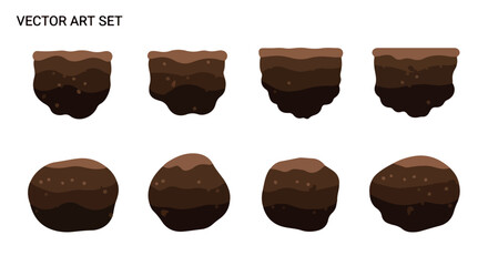 Soil cross-section set for game or web design