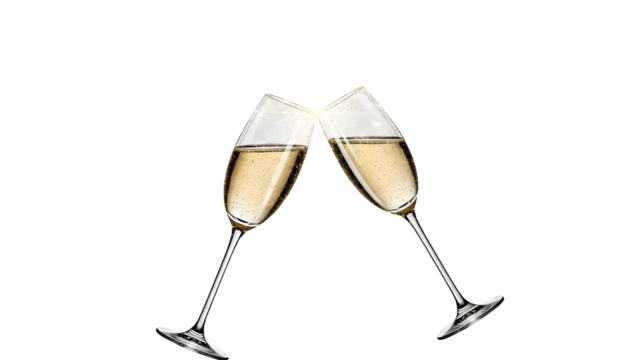 Champagne Toast with Sparkle isolated on transparent background
