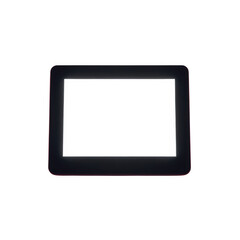 Blank white screen on a black digital tablet device