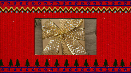 Christmas Knit Sweater Texture Photo Reveal &ndash; Holiday Cozy Jersey Matte (Wide)