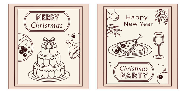 Festive happy new year party invitation card design