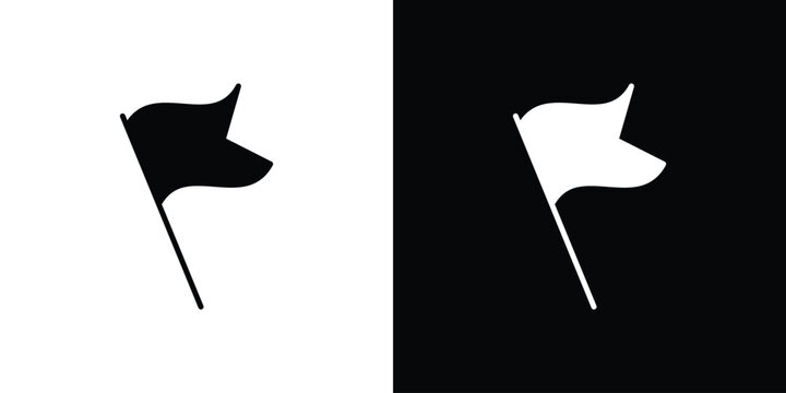 Flag icons symbol for web and mobile filled vector isolated