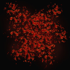Chaotic Fiery Particle Swirls on Dark Background