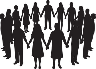 Diverse group of people holding hands in a circle celebrating international volunteer day spirit unity