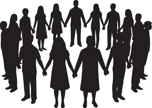 Diverse group of people holding hands in a circle celebrating international volunteer day spirit unity - Powered by Adobe