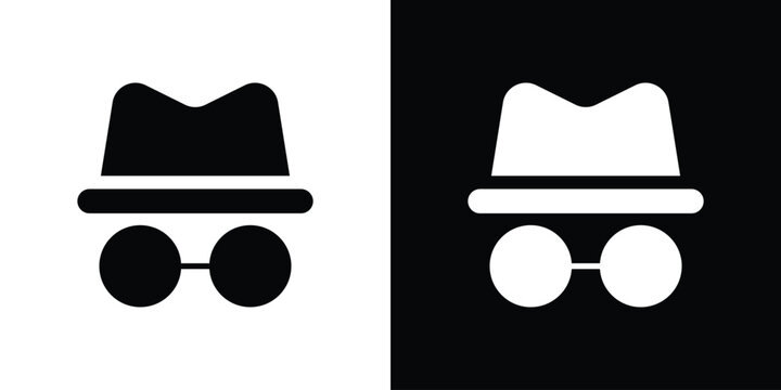 Incognito icons symbol for web and mobile filled vector isolated