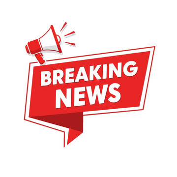 Breaking News Announcement with Megaphone Icon.
