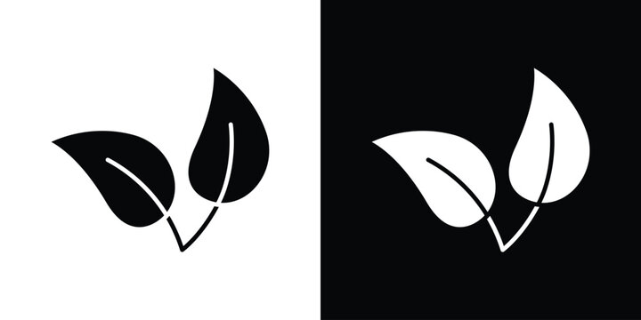 Leaf icons symbol for web and mobile filled vector isolated