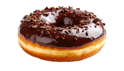 Glazed donut with chocolate topping and chocolate sprinkles