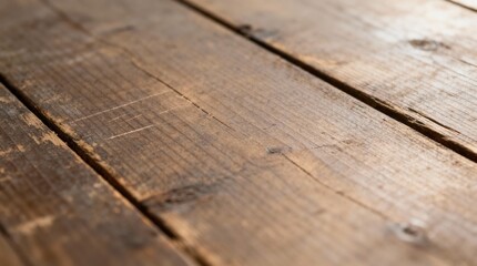 Obraz premium Close-Up of Rustic Weathered Wooden Planks with Natural Grain, Knots, and Aged Warm Texture