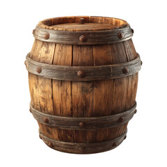 Obraz premium Wooden barrel isolated on transparent background