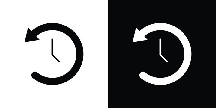 Past time icons symbol for web and mobile filled vector isolated