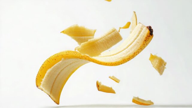 Video A peeled banana flies through the air