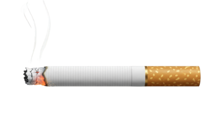 Smoking cigarette with rising smoke illustrates addiction, health risks, and cessation campaigns; a symbol for dangers, prevention, and personal choices