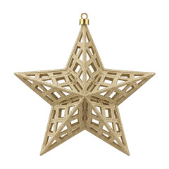 Elegant golden star ornament sparkles with festive cheer, perfect for adding a touch of glamour to...