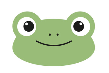 Cartoon Green Frog Face Emoji Icon