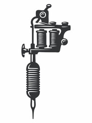 Vintage illustration of a coil tattoo machine