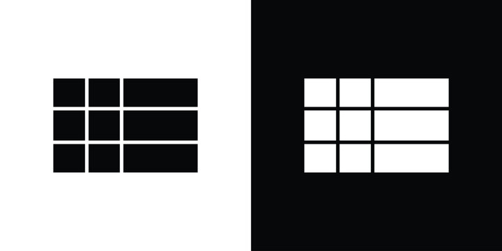 Table layout icons symbol for web and mobile filled vector isolated