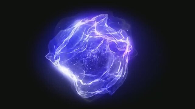  Violett - blaue Galaxie, isoliert auf schwarzem Hintergrund.