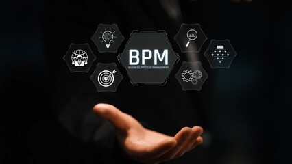 Business Process Management concept showing workflow analysis, process optimization, team collaboration, automation, and performance improvement Marrow
