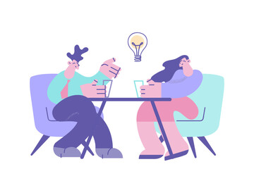 Business negotiations, brainstorm and Creative idea concept