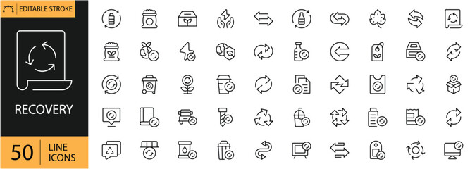 Recovery and Rehabilitation Icon Sheet Health Healing Support Symbols
