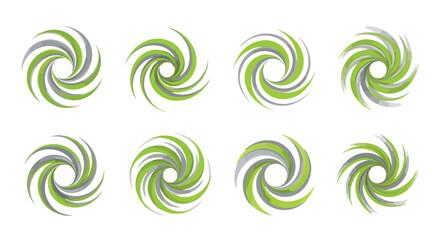 Swirling abstract shapes with transparent background