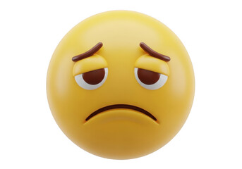 3d sad emoji depressed face icon render illustration graphic emotion character expression isolated on transparent background