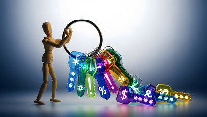 大量のパスワード鍵束を管理するデッサン人形のセキュリティ課題