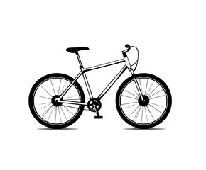 Fototapeta premium Monochrome Motion: Timeless Two-Wheeled Adventure | Clean, isolated vector art for creative projects.