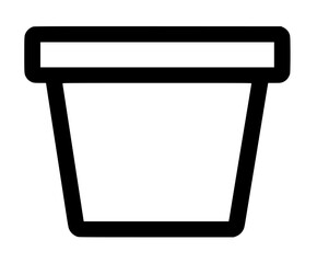 Fototapeta premium Elegant Terracotta Planter - Vintage Black White Icon | Clean, isolated vector art for creative projects.