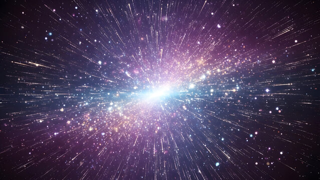 Futuristic Digital Background with Glowing Particles and Cosmic Nebula Light Effects