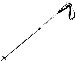 Elegant Skiing Equipment Black White | Clean, isolated vector art for creative projects.