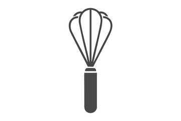 Simple Black Silhouette of a Whisk