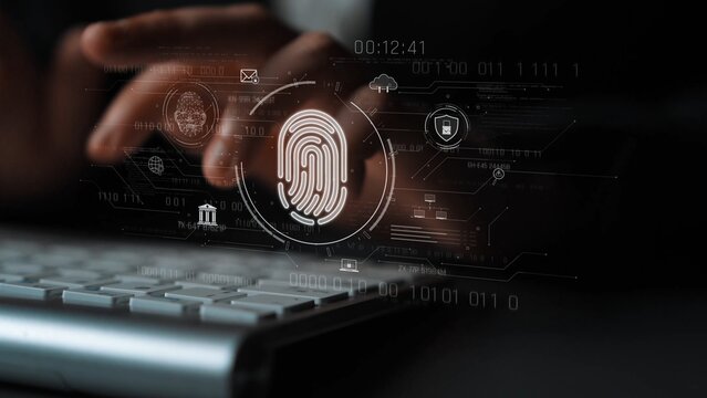Biometric fingerprint identification and cybersecurity system ensuring secure access, identity verification, cloud data protection, and digital safety Marrow
