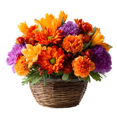 Lively Floral Basket Displayed Beautifully for Home Decor