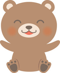 動物_クマ（熊）両手を挙げる