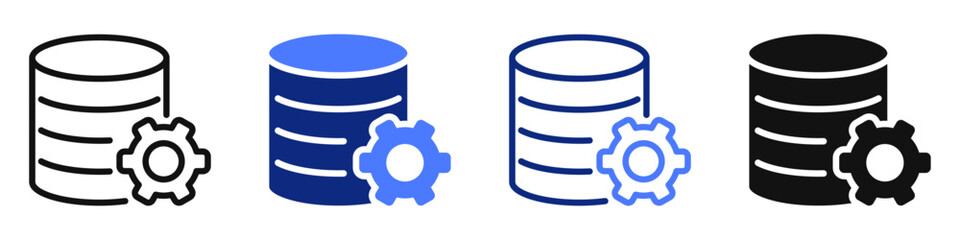 Vector icon or logo of server database related to cloud computing, big data, computer and internet technology. Symbol for website or app UI, logo design, illustration
