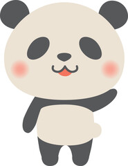 動物_パンダ（手を挙げる）