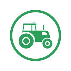 Tractor color circle icon isolated on transparent background