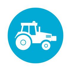 Tractor color circle icon isolated on transparent background