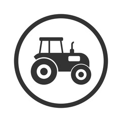 Tractor sign icon isolated on transparent background