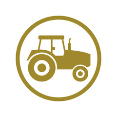 Tractor color circle icon isolated on transparent background