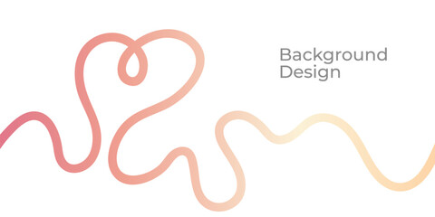 Elegant Abstract Heart Line Art with Gradient Shapes. Trendy Valentine Theme